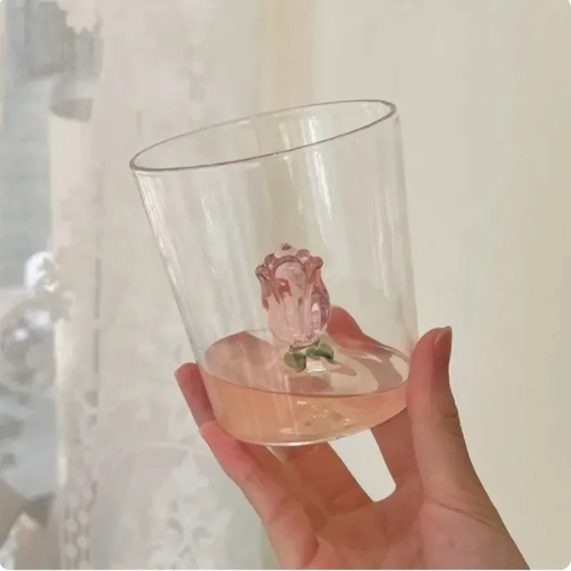 Glass Cup 3D Cartoon Animal Shape Glasses Home Cute Water Coffee Glass Single Layer Cup with Guests Juice Cold Drink Cup