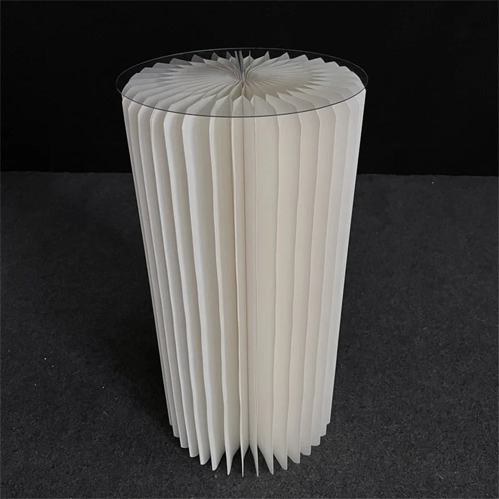 Paper Folding Cylinder Dessert Table Cake Stand Birthday Anniversary Party Supplies Wedding Decor Flower Rack Ramadan Ornament
