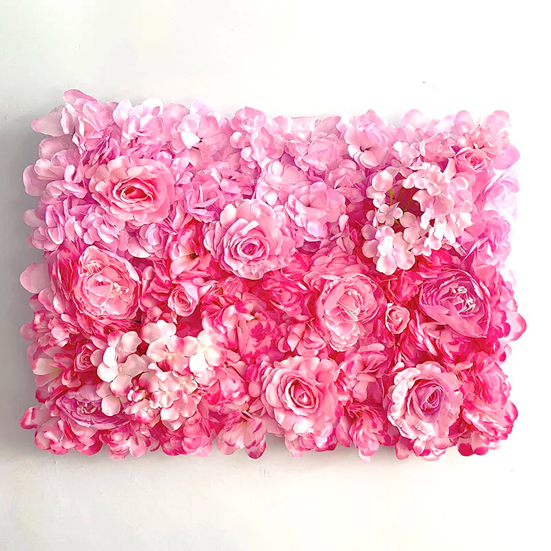 Silk Rose Flowers 3D Backdrop Wall Wedding Decoration Artificial Flower Wall Panel for Home Decor Backdrops Baby Shower