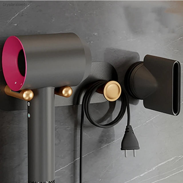 Bathroom Hairdryer Holder Black Gold Storage Rack Wall Mounted  Dryer and Hair Curler Shelf For Dyson Supersonic Hair Dryer Rack