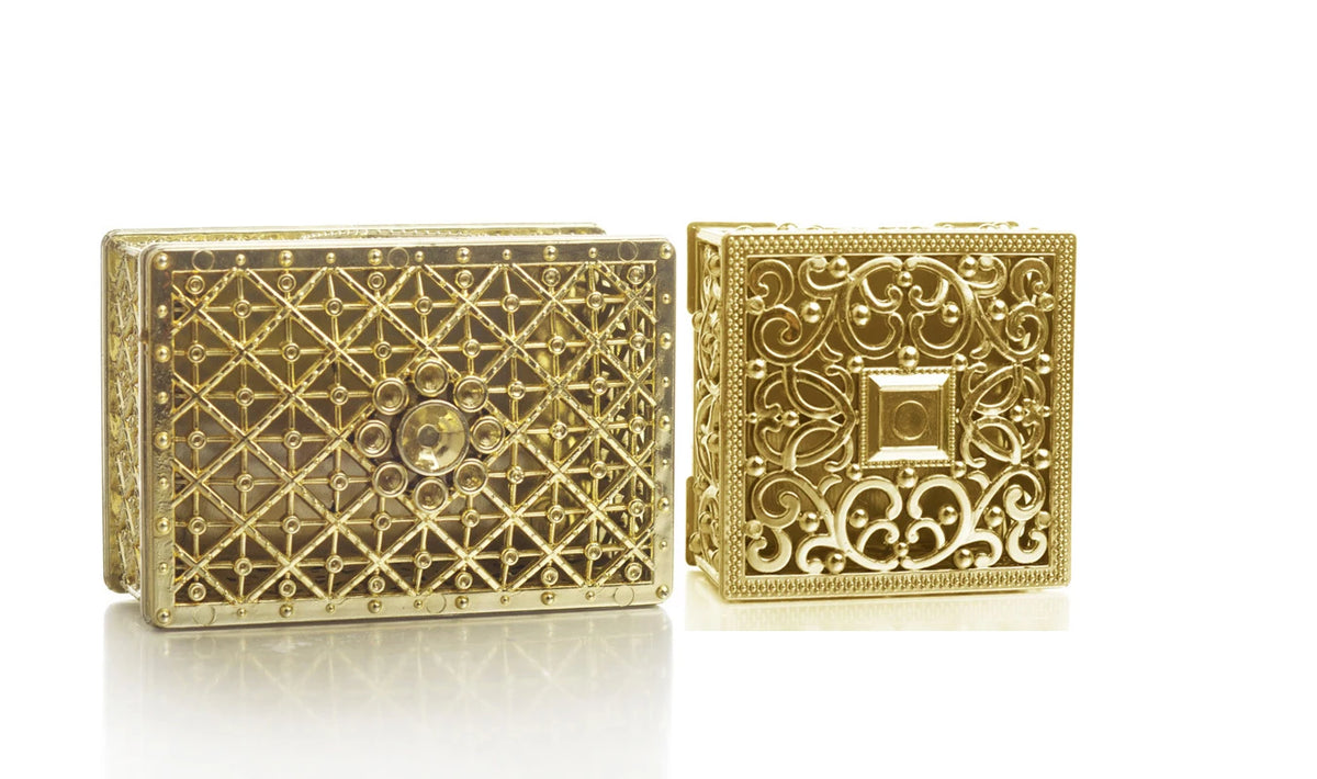 Mini Treasure Storage Jewelry Box Retro Gold Foil Candy Necklace Earring Bead Trinket Box Small Wedding Decor Party Favor Gift