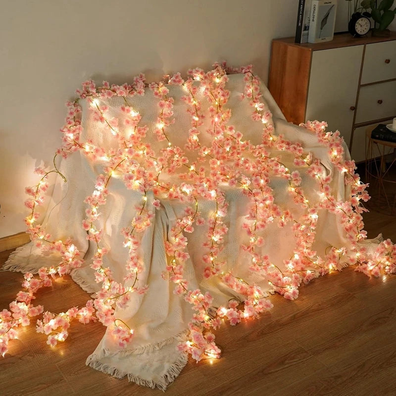 180CM Sakura Artificial Flowers Vine for Home Room Bedrooms Decor Garden Wedding Decoration Party Outdoor Ornament Fake Flowers