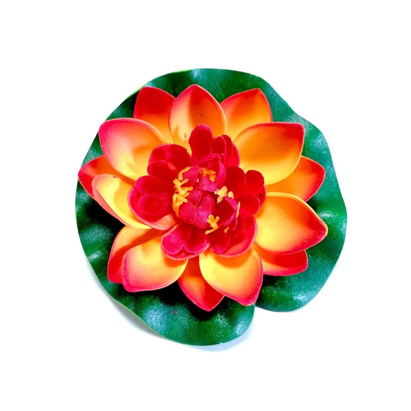 10/17/28/40/60cm Lotus Artificial Flower Floating Fake Lotus Plant Lifelike Water Lily Micro Landscape for Pond Garden Decor