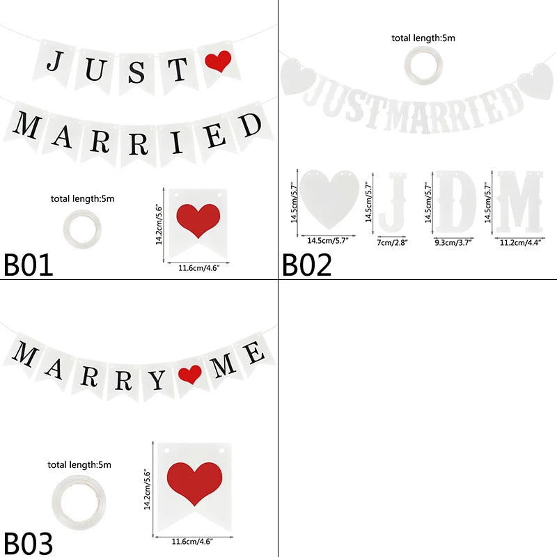 Rustic Wedding Party Background Decorations Just Married Banner Garland Marry Me Propose Marriage Party Decor Bridal Shower