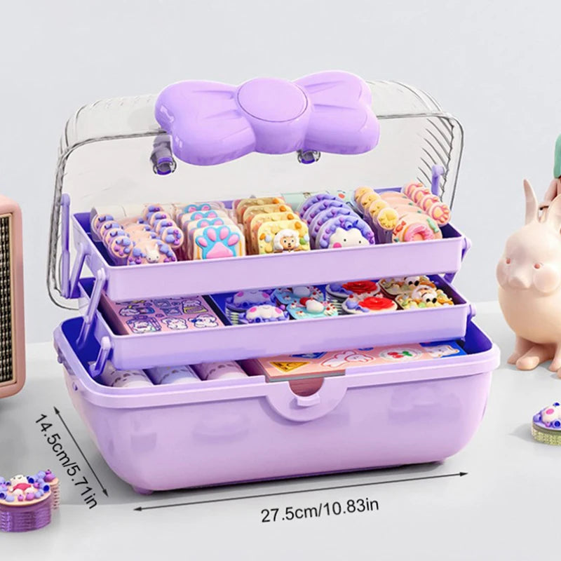 〔CC88〕Multi-layer Hairpin Organizer Cute Girl Jewelry Case Headdress Displays Children's Hair Accessories Storage Box