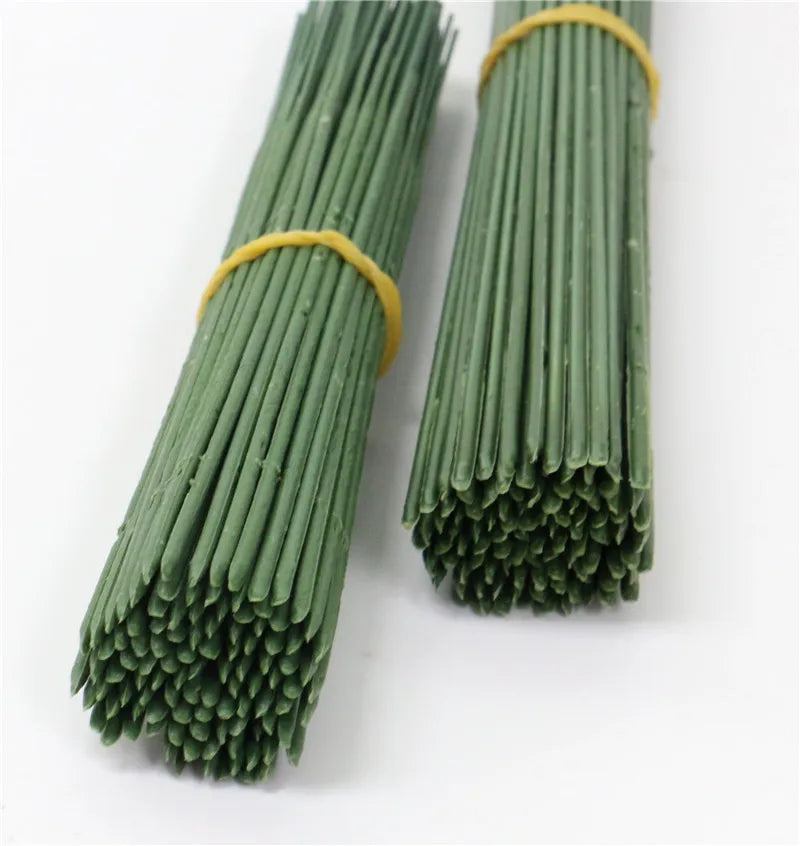 50/200/500pcs Plastic-clad Iron Flower Stem For Artificial Hydrangea Rose 6.69inch Flower Head Stick Rod Wedding Decor Accessory