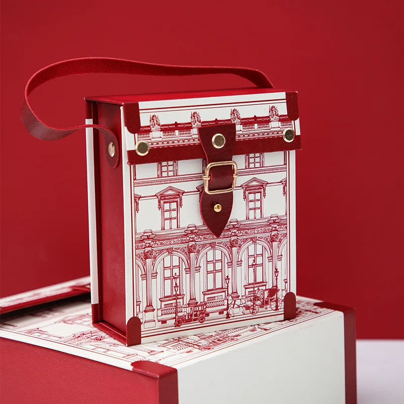 Gift Paper Box Leather Carry Hands Protable Wedding Favors Candy Cake Chocolate Bags Birthday Party New Year Decoration Supplies