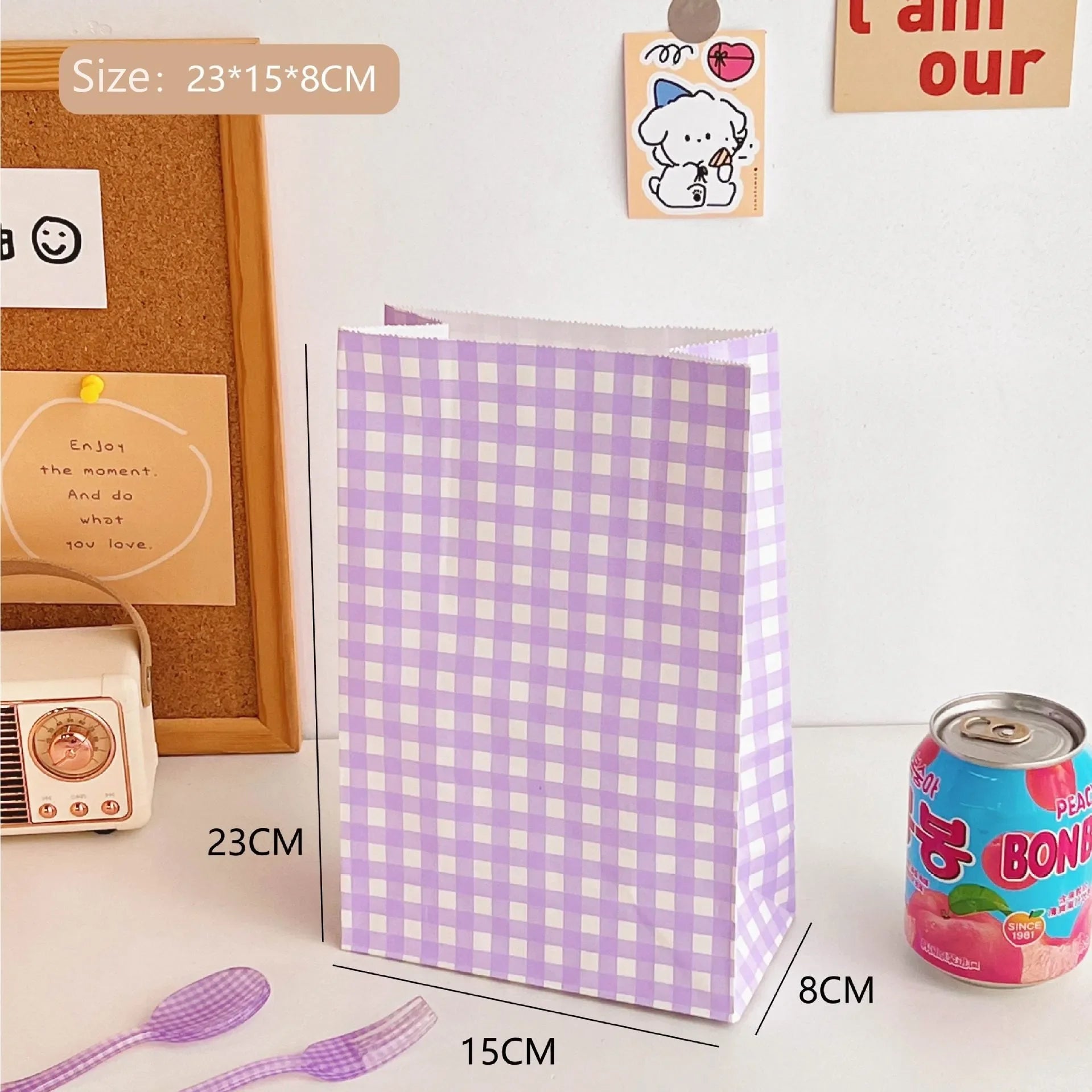 10 pcs Candy Color Kraft Paper Bag Festival Party Wedding Gift Packaging Bag Birthday Cookie Snack Organizer