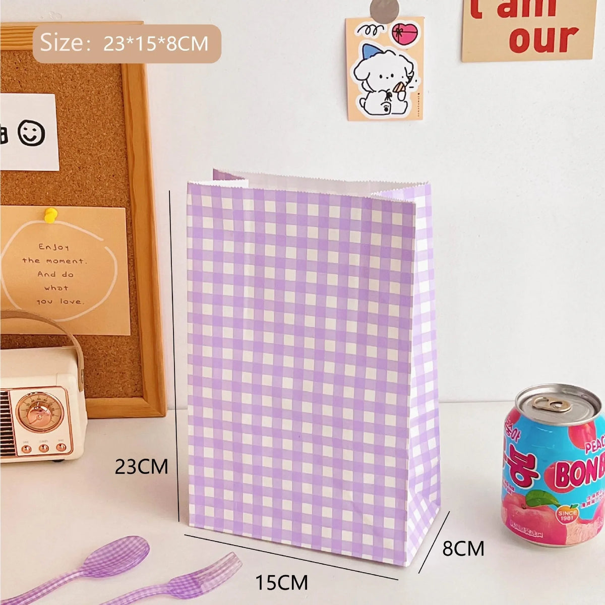 10 pcs Candy Color Kraft Paper Bag Festival Party Wedding Gift Packaging Bag Birthday Cookie Snack Organizer