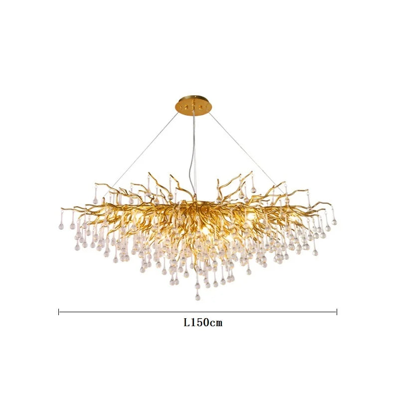 Modern Luxury LED Crystal Chandeliers Crystal Hanging LED Pendant Lights for Bedroom Kitchen Dining Living Suspension Lamp