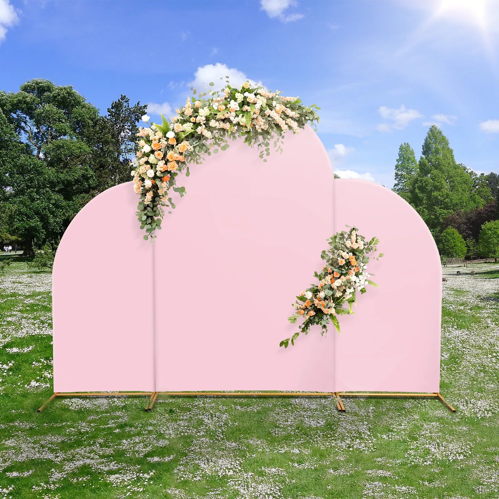 Metal Wedding Garden Arch Easy Assembly Backdrop Stand Balloon Arch Frame for Garden,Yard,Wedding, Birthday Party,Indoor Outdoor