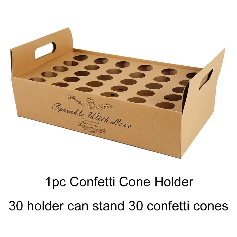 Wedding Confetti Cones Holder Stand Support for Wedding Cones Kraft Paper Wedding Decorations Supplies Confetti Tray Cone