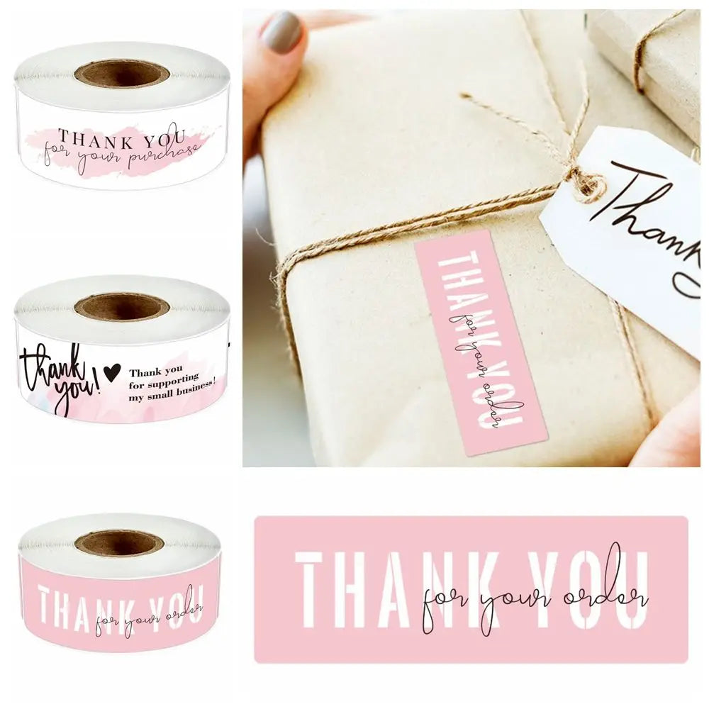 120PCS/Roll 3inch Thank You For Your Orders Stickers Sealing Labels Small Business Packaging Decals Gift Wrapping Party Supplies