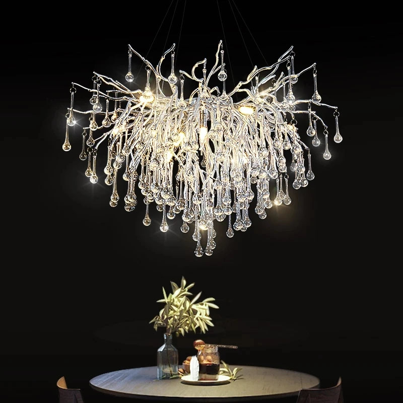 Modern Luxury LED Crystal Chandeliers Crystal Hanging LED Pendant Lights for Bedroom Kitchen Dining Living Suspension Lamp