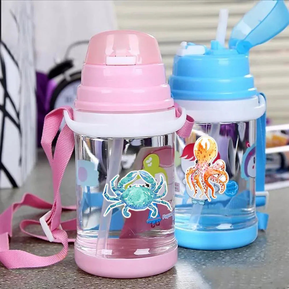 500Pcs/Roll Heterotypic Cartoon Marine Animals Stickers 2.5cm/1.0'' Graffiti Game Art Labels Learning Rewards, Adorn Gifts