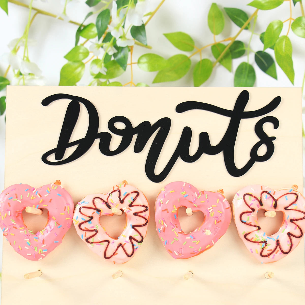 Donut Wall Holder Stand Sweet Cart Rustic Wedding Table Decor Donut Board  Birthday Party Candy Bar Baby Shower Donut Party