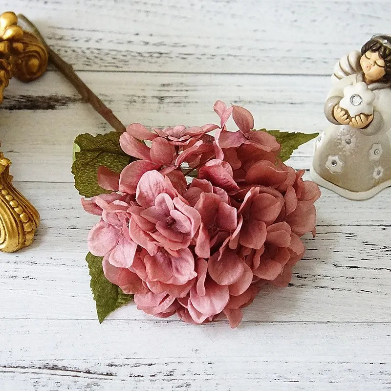 1 Bundle Silk Hydrangea Autumn Vase for Home Decor Valentine's Day Wedding Bridal Bouquet Wall Setting Artificial Flowers Cheap