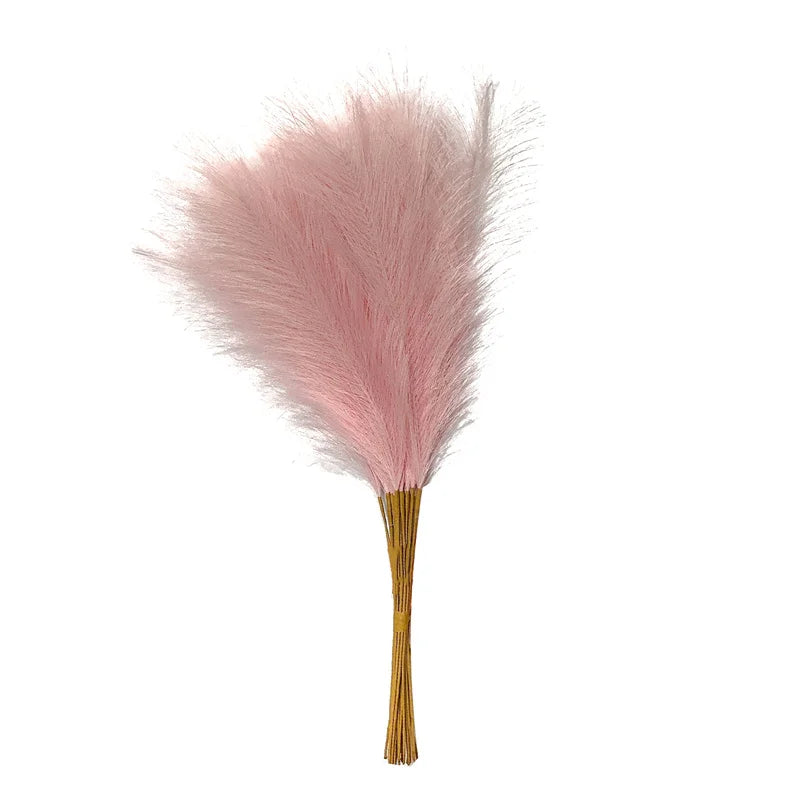 55CM 10PCS Fluffy Pampas Grass Boho Decor Flower Fake Plant Reed Simulated Wedding Party Home Decoration Artificial Flowers