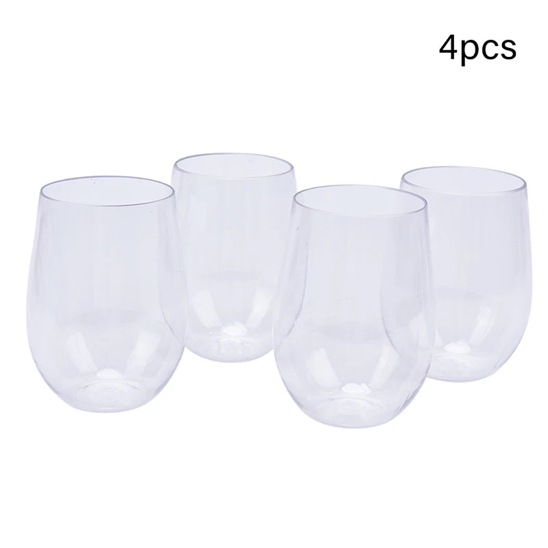 463ml Unbreakable Wine Glasses Shatterproof Plastic Glass Safe Reusable Transparent Fruit Juice Beer Cup Party Supplies