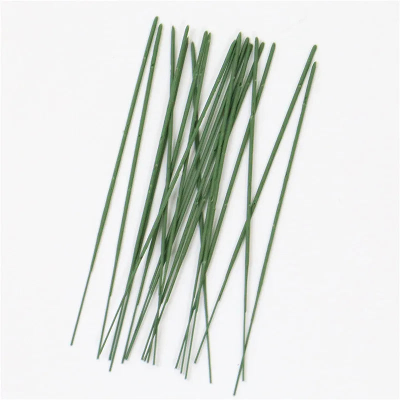 50/200/500pcs Plastic-clad Iron Flower Stem For Artificial Hydrangea Rose 6.69inch Flower Head Stick Rod Wedding Decor Accessory