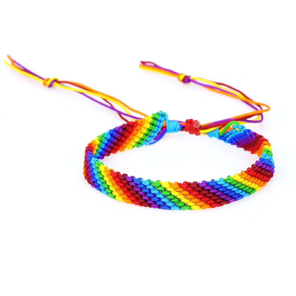LGBT Pride Bracelet Wristband Lesbian Rope Bracelet LGBT Pride Bracelet Rainbow Bracelet Colorful Popular Fashion Weaving Casual
