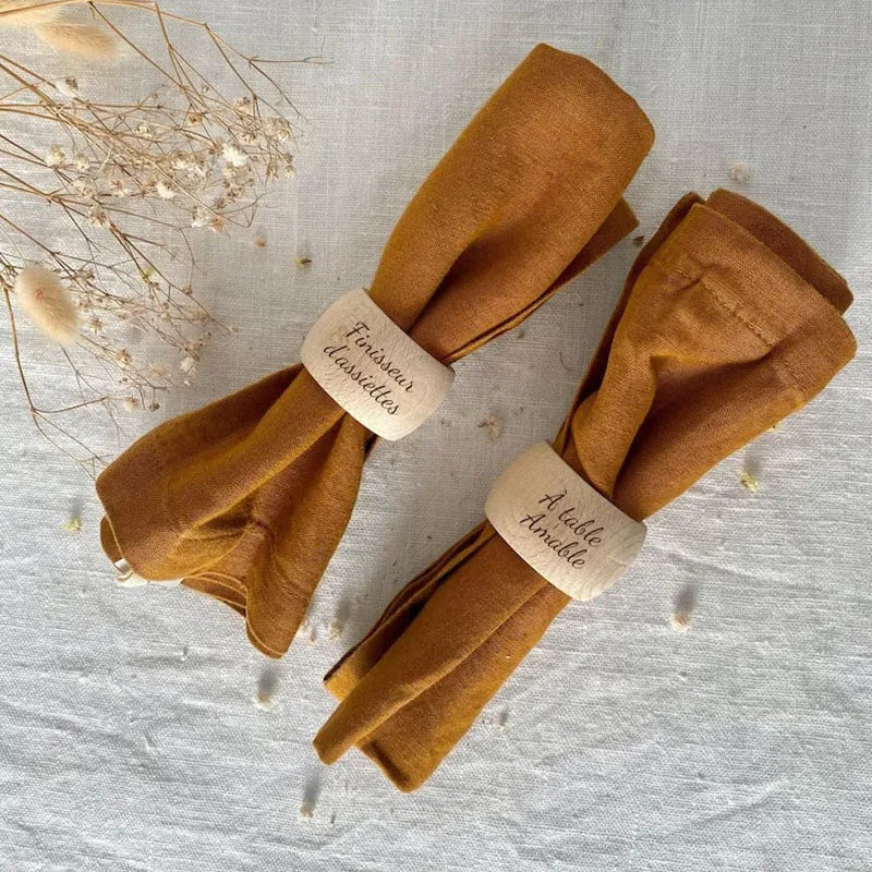 Personalized Wooden Napkin Ring Handmade Wooden Napkin Ring Holder Wedding Engagement Bridal Party Table Place Setting Decor