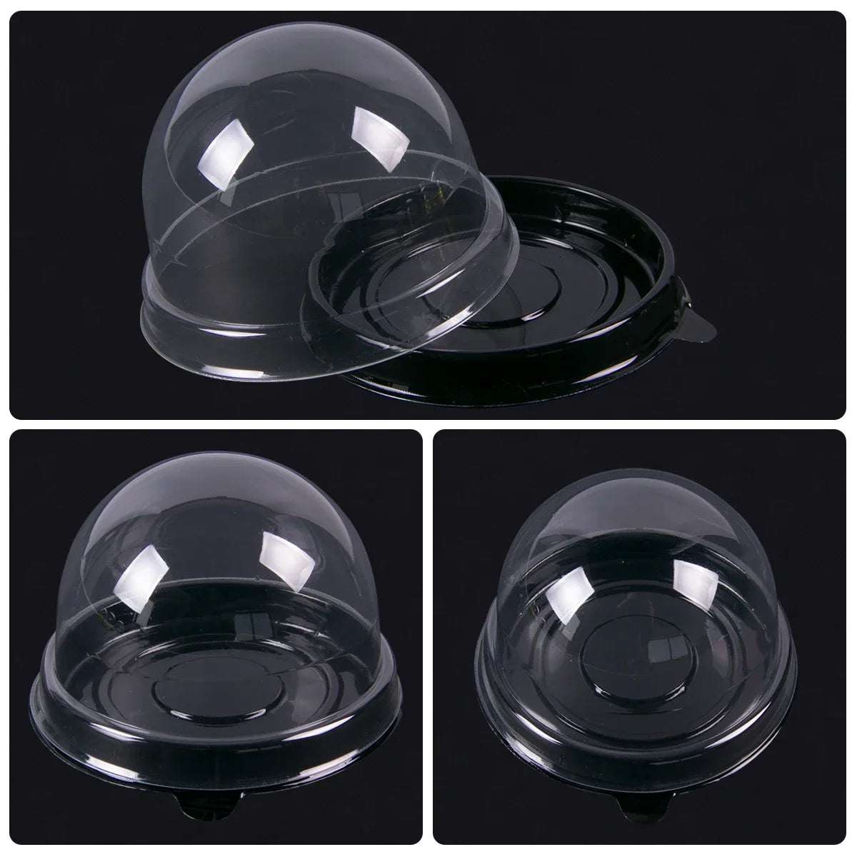 50pcs Clear Plastic Mini Cupcake Boxes Muffin Pod Dome Muffin Container Box for Wedding Birthday Dessert Baking Decorations