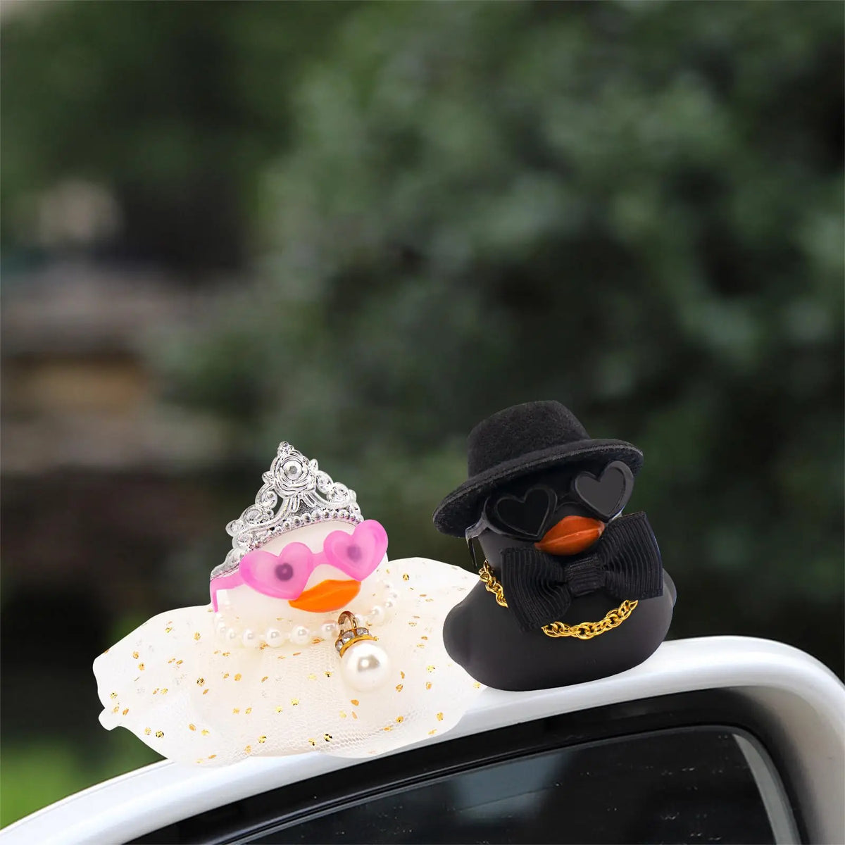 2 Colorful Wedding Rubber Ducks, Bride Groom Duckies Marriage Rubber Duck Mini Couple Ducky for Ceremony Gift Souvenir Marry