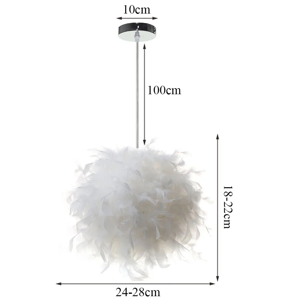Fluffy Feather Pendant Light Modern E27 Lamp Holder Hanging Fairy Lighting Fixture Bedroom Chandelier lampy sufitowe Droplight