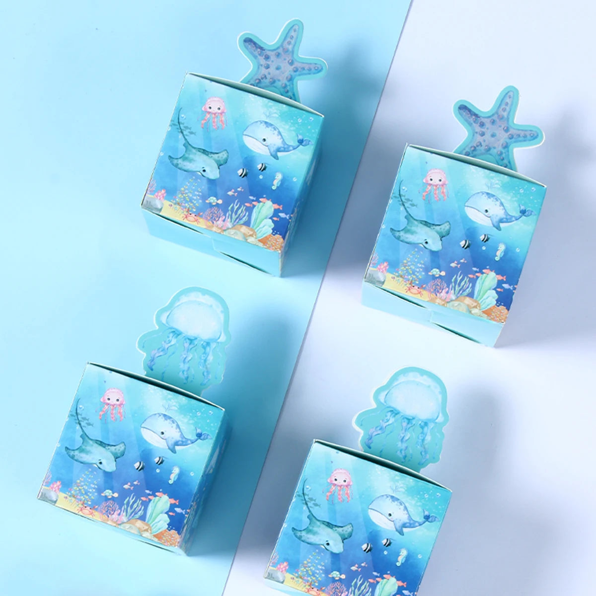 Under The Sea Three-dimensional Candy Box Undersea Animal Theme Birthday Party Decorations Kids Favors Gifts Candy Cookie Box