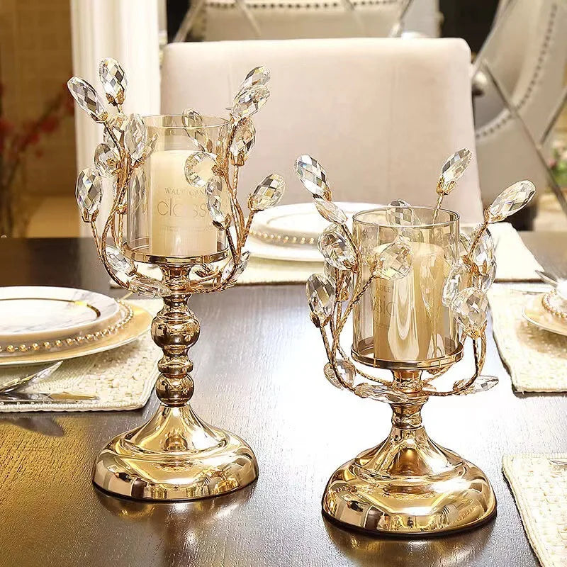 Luxury Candlestick Crafts Home Decor Hotel Desktop Christmas Candlestick Decor