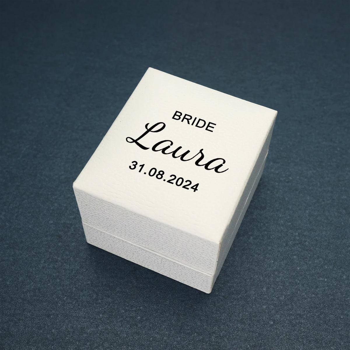 Set of 2 Personalized Wedding Ring Box Custom Names and Date Ring Holder Engagement Proposal Wedding Ceremony Ring Bearer Box