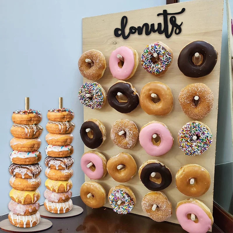Donut Wall Holder Stand Sweet Cart Rustic Wedding Table Decor Donut Board  Birthday Party Candy Bar Baby Shower Donut Party