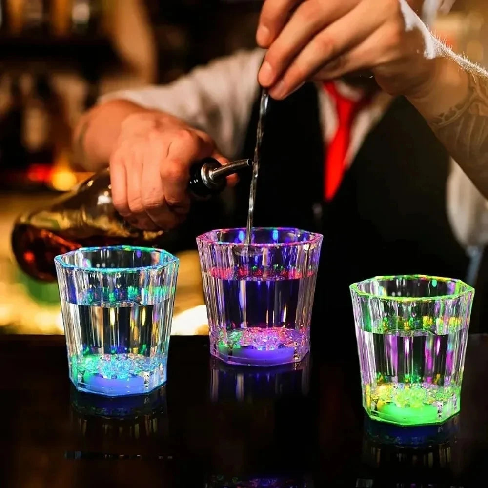 6/12/24Pcs LED Glowing Glasses Cup Light Up Shot Cup LED Flash Drinking Glasses Light Up Shot Glasses Party Glow In The Dark