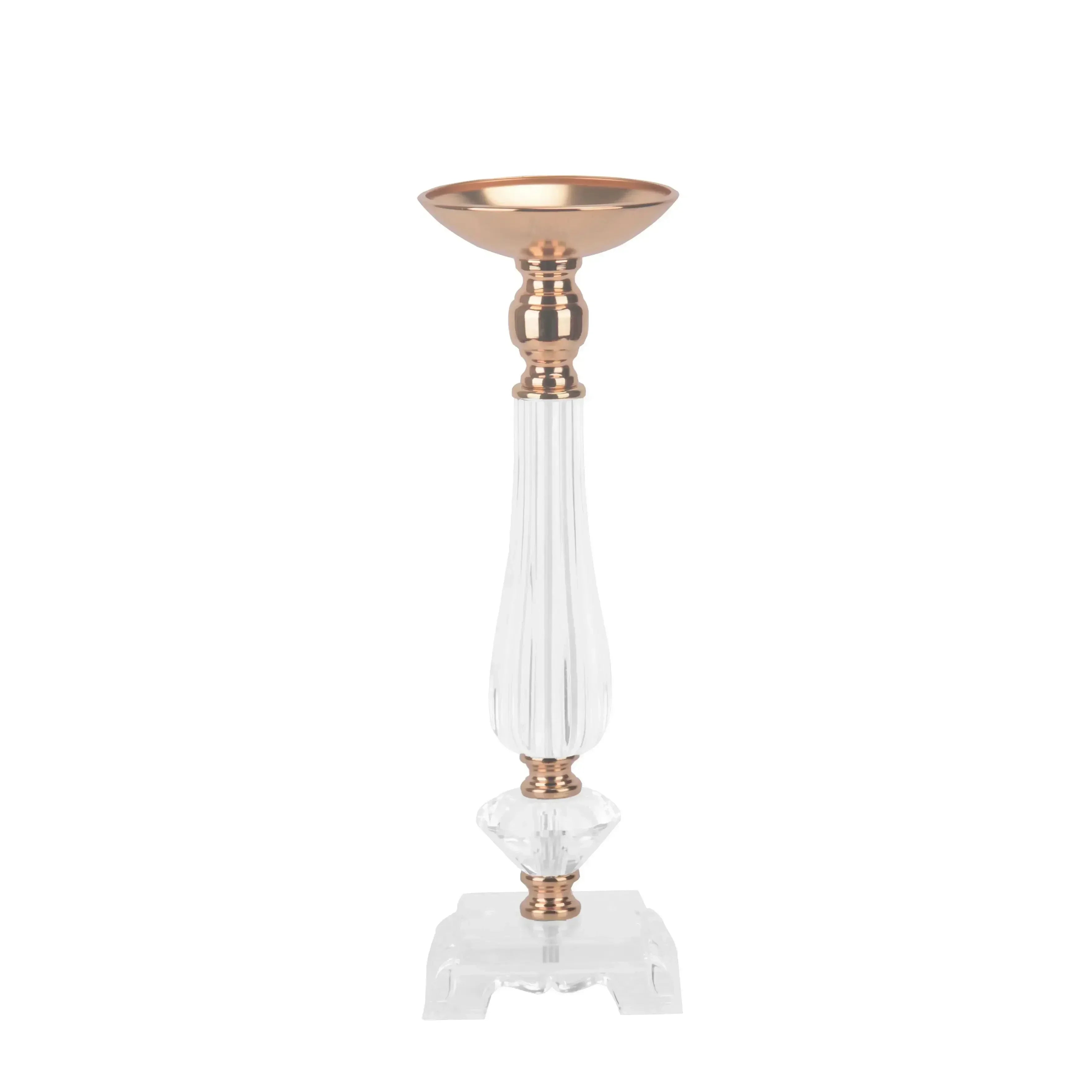 Tall Acrylic Flower Stand Crystal Centerpiece for Wedding Clear Floral Vase Candle Holder Marriage Display Decor