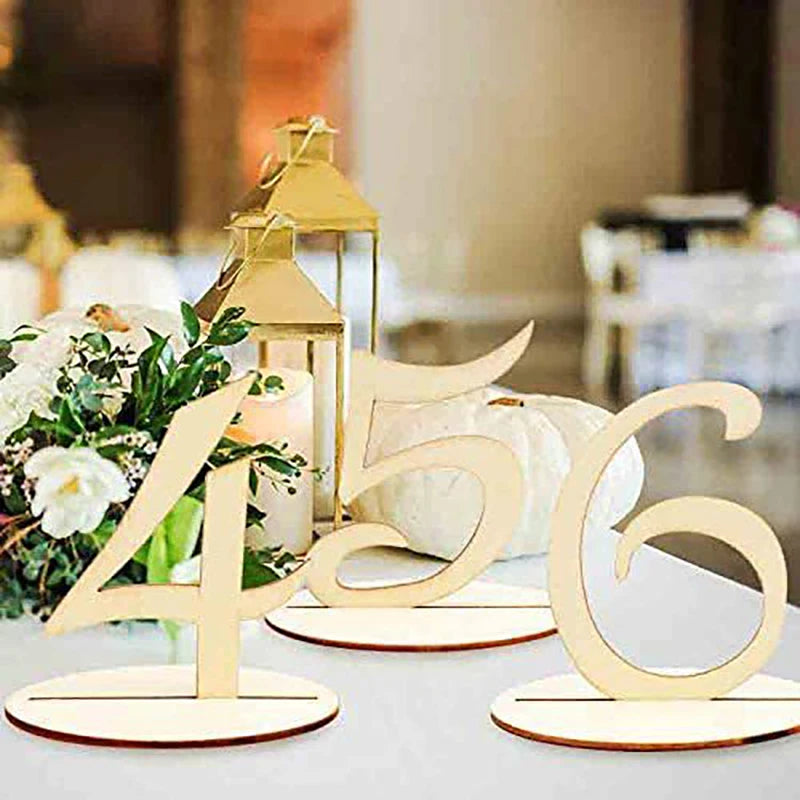 Wedding Table Numbers Elegant Wooden Table Numbers for Wedding Reception 1-20 with Base for Decoration Party Table Arrangements