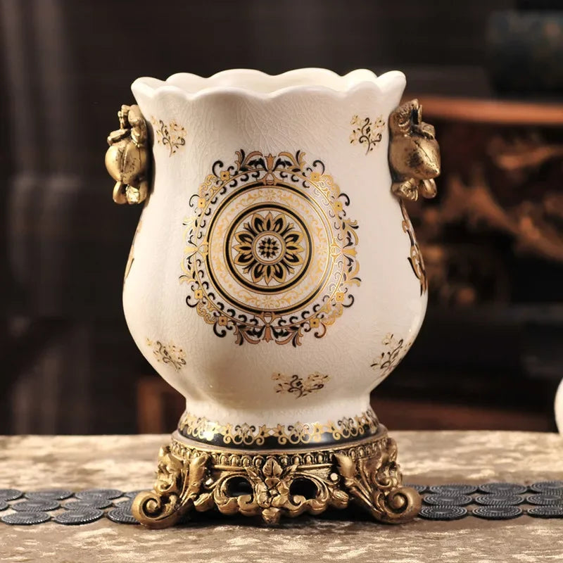 Chinese Ceramic Vase Creative Home Decoration Crafts Flowers Dried Flower Vase Decoration Table Flower Arrangement Decoration