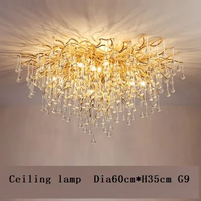 Modern Luxury LED Crystal Chandeliers Crystal Hanging LED Pendant Lights for Bedroom Kitchen Dining Living Suspension Lamp