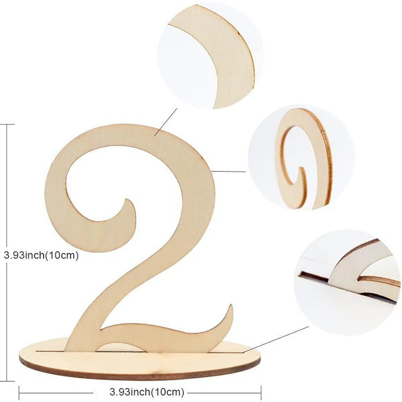 Wedding Table Numbers Elegant Wooden Table Numbers for Wedding Reception 1-20 with Base for Decoration Party Table Arrangements