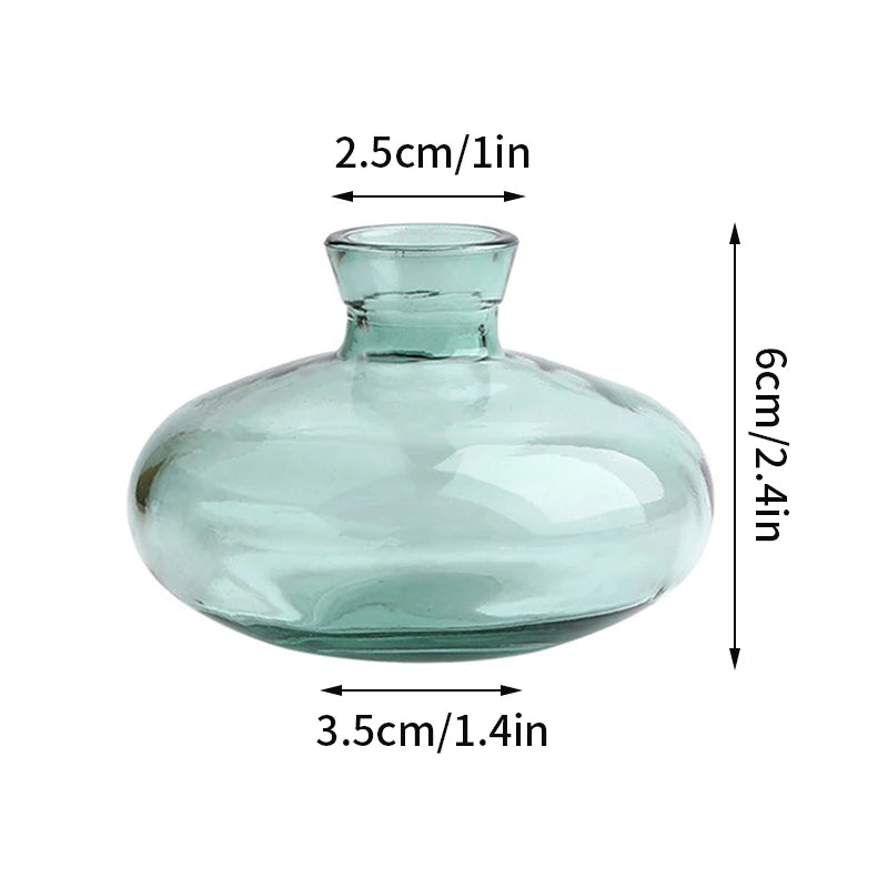Transparent Glass Vase Retro Class Vase Pot Nordic Flower Bottle Retro Plants Glass Jar Wedding Decoration Home Decor florero