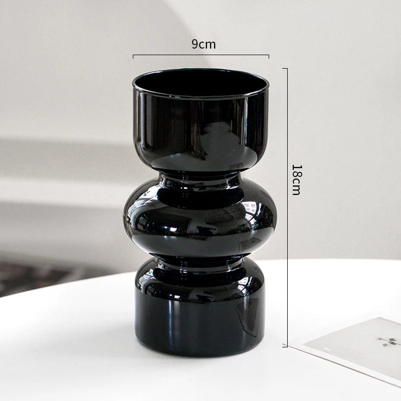 Retro Irregular Home Glass Vase Living Room Dining Table LLuxury Decoration Flower Vases