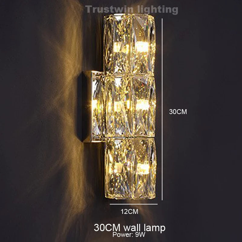 Round Crystal Chandelier Light LED Indoor Modern 40 60 80 100CM Circular Ring Hanging Lamp for Living Dinning Room Bedroom