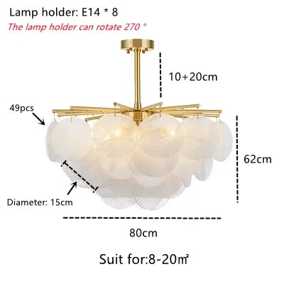 Glass Pendant Match LED Chandelier For Living Room Dining Bedroom Luxury Metal Indoor  Decorations Lighting fixtures