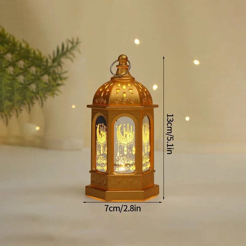 2024 Eid Mubarak Candle Lamp Creative Night Light Lantern Candle Holder Eid Mubarak Islamic Muslim Party Decor  Decorative Lamp