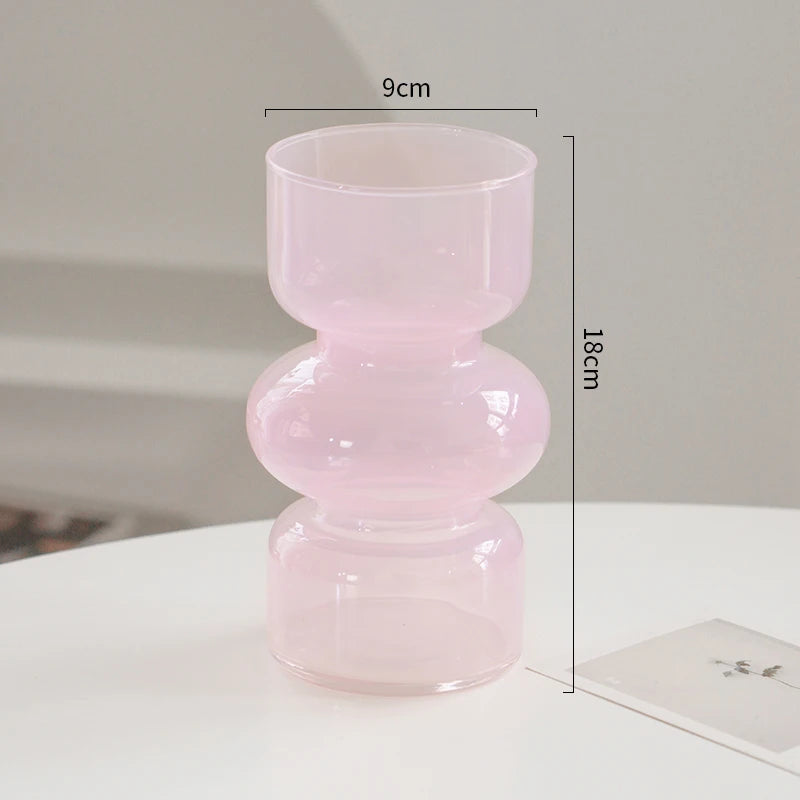 Retro Irregular Home Glass Vase Living Room Dining Table LLuxury Decoration Flower Vases