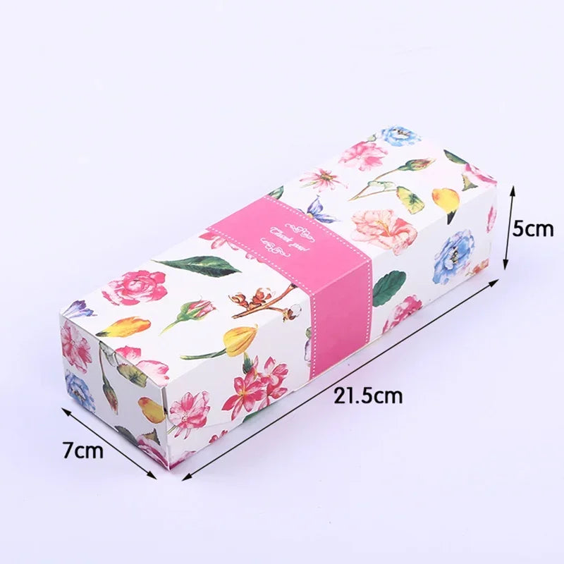 20pcs Rectangular Marbling Cardboard Gift Box Black Plume Paper Packaging Boxes Chirstmas Thank You Cake Chocolate Paper Boxes