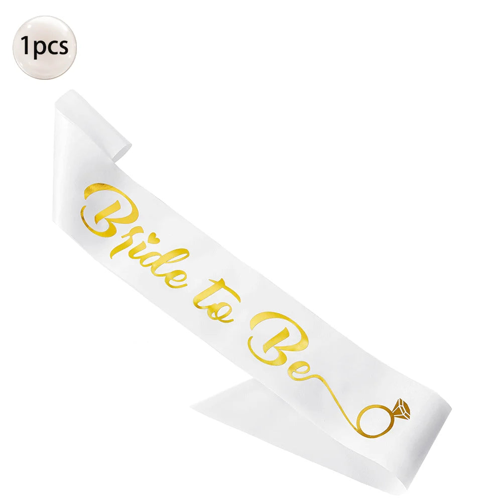 Bride to Be Bachelorette Party Sash with Gold Foil Lettering Bridal Shower Wedding Engagement Team Bride Sash Hen Party Supplies