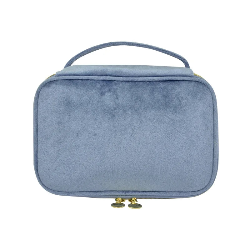 Personalised Bridesmaid Velvet Toiletry Bag Makeup Pouch Clutch Gifts for Her with Name Bride to Wedding Holiday Pouch Brush Bag