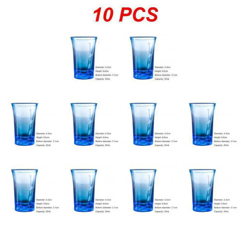 1~10PCS NEW Shot Glass Plastic Spirits Shot Cup Party Bar Club Drinking Tool Wedding Wine Glasses Cocktail Pint Vodka Cups