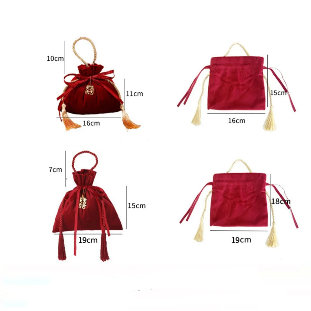 Silk Velvet Drawstring Gift Bag Candy Pouches For Wedding Party Favors Gift Packing Bags Jewelry Organizer Chocolate Candy Bags